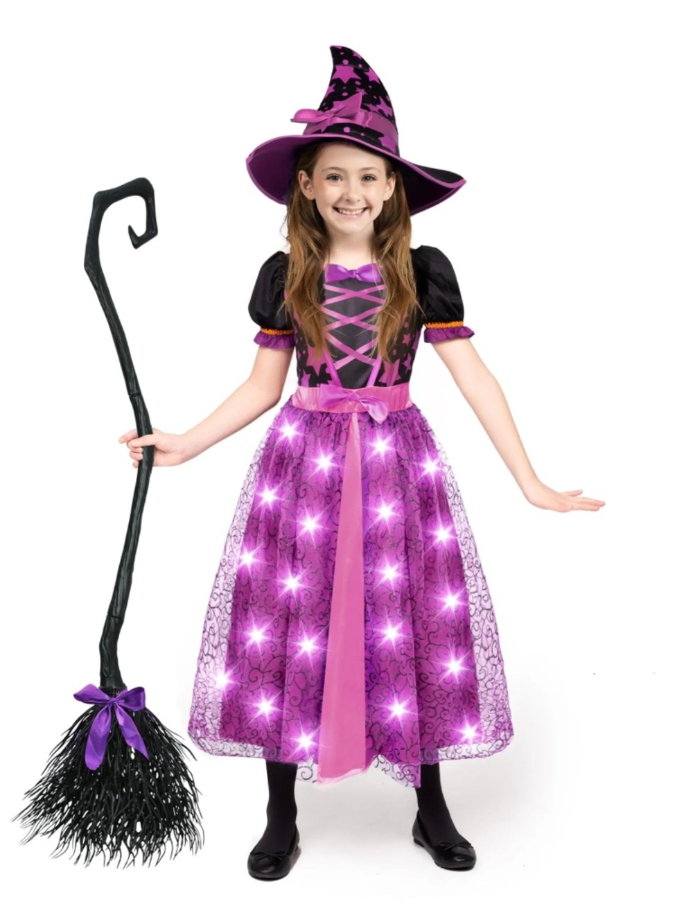 Spooktacular Creations Girls Light Up Witch For Halloween Costume Medium (8-10)